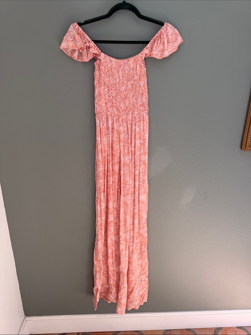 Tiare Hawaii off shoulder ruched floral Jumpsuit - OSFM
